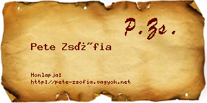 Pete Zsófia névjegykártya
